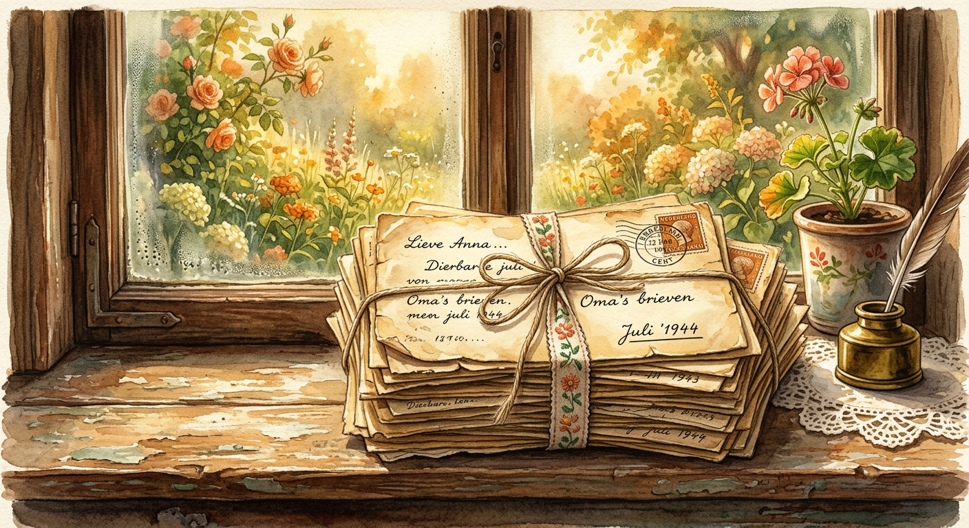 A stack of yellowed letters on a sultry July afternoon