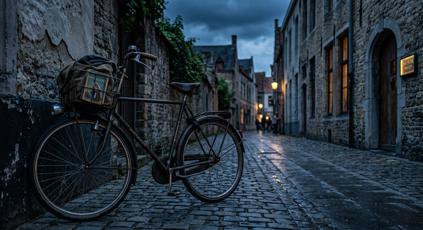 A classic bicycle on a sultry summer evening